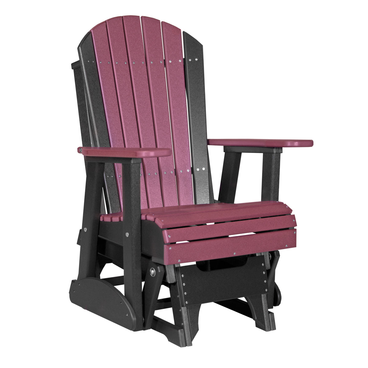 2ft Adirondack Glider Outdoor Glider 2ft / Cherrywood &amp; Black