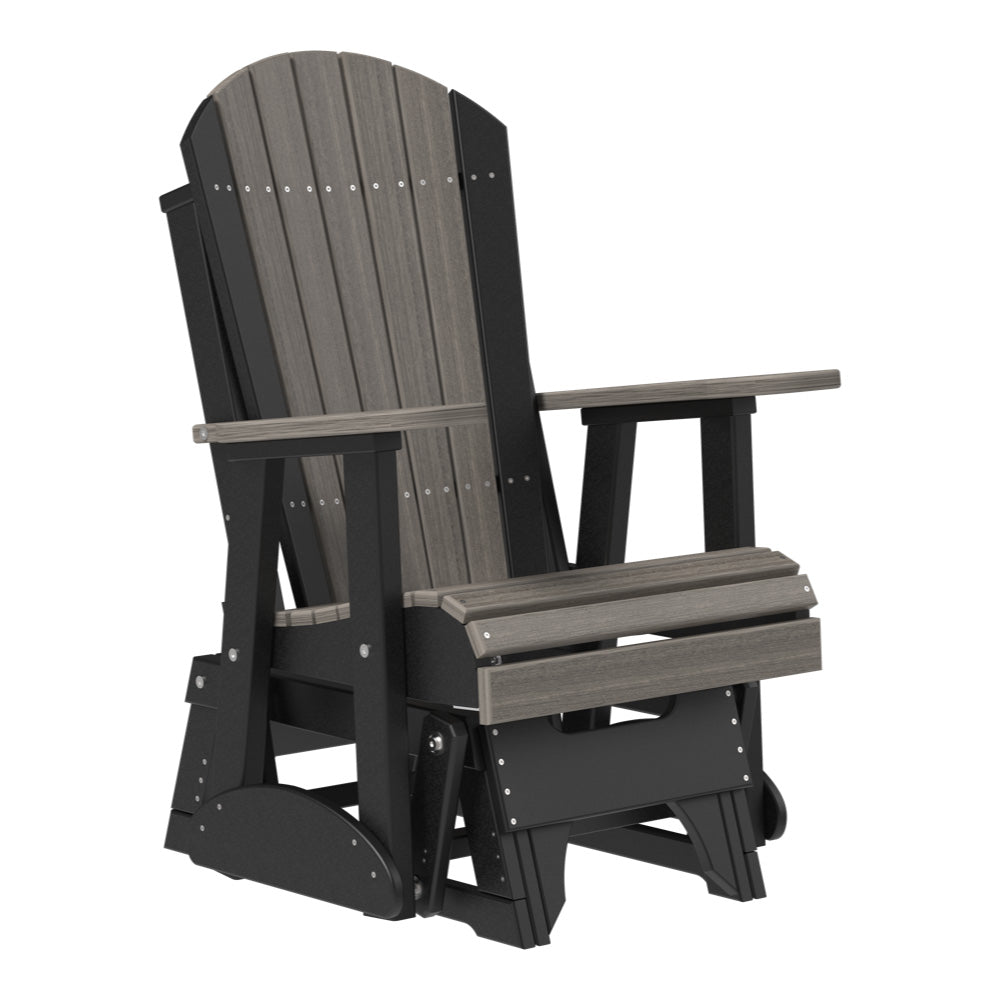 2ft Adirondack Glider Outdoor Glider 2ft / Coastal Gray &amp; Black