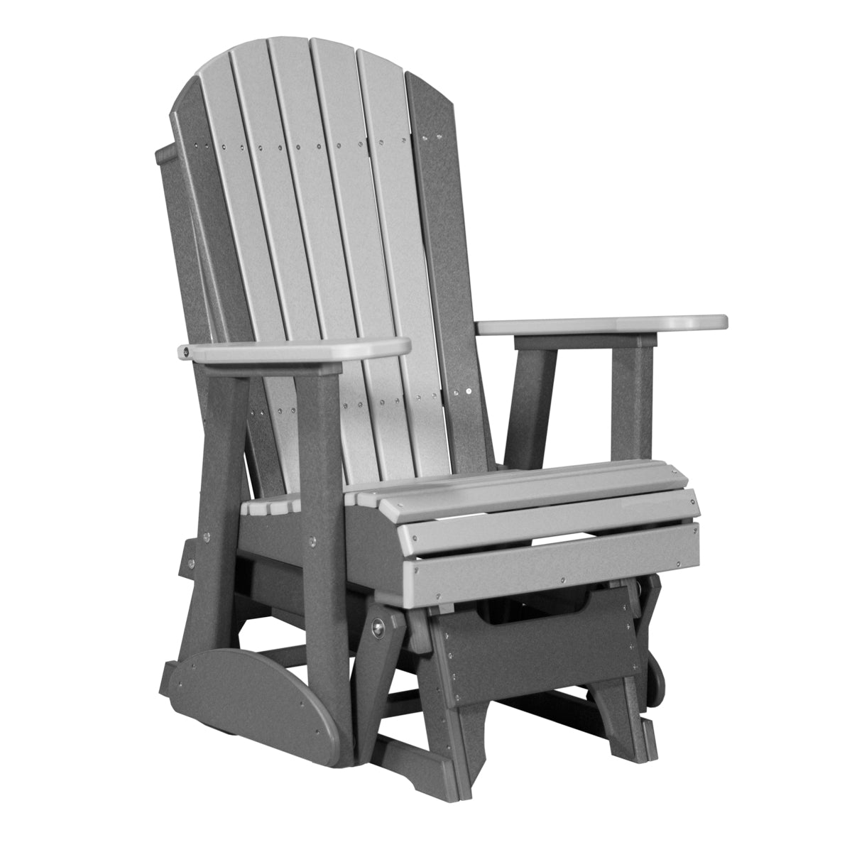 2ft Adirondack Glider Outdoor Glider 2ft / Dove Gray &amp; Slate