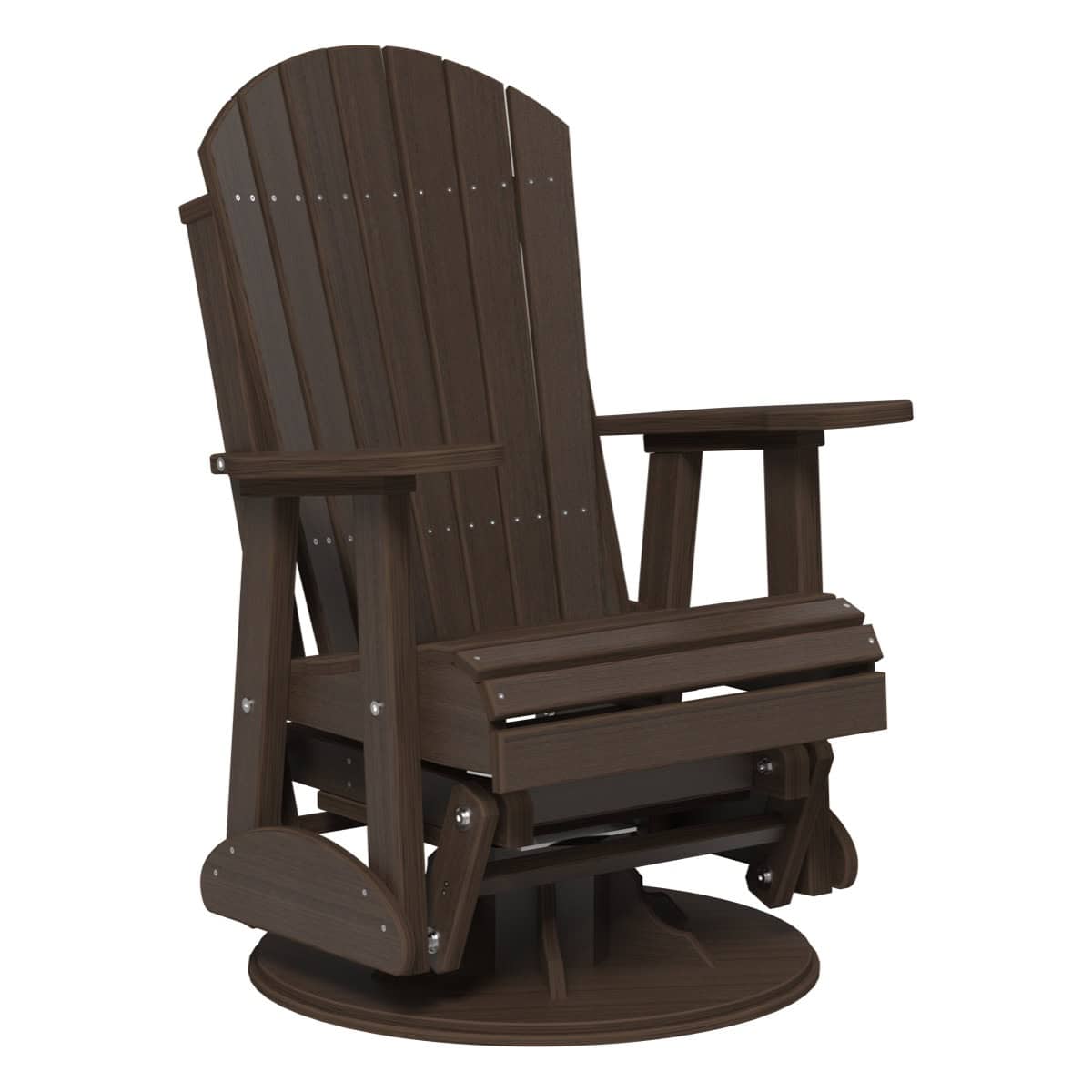 2ft Adirondack Swivel Glider Outdoor Glider Brazilian Walnut &amp; Black