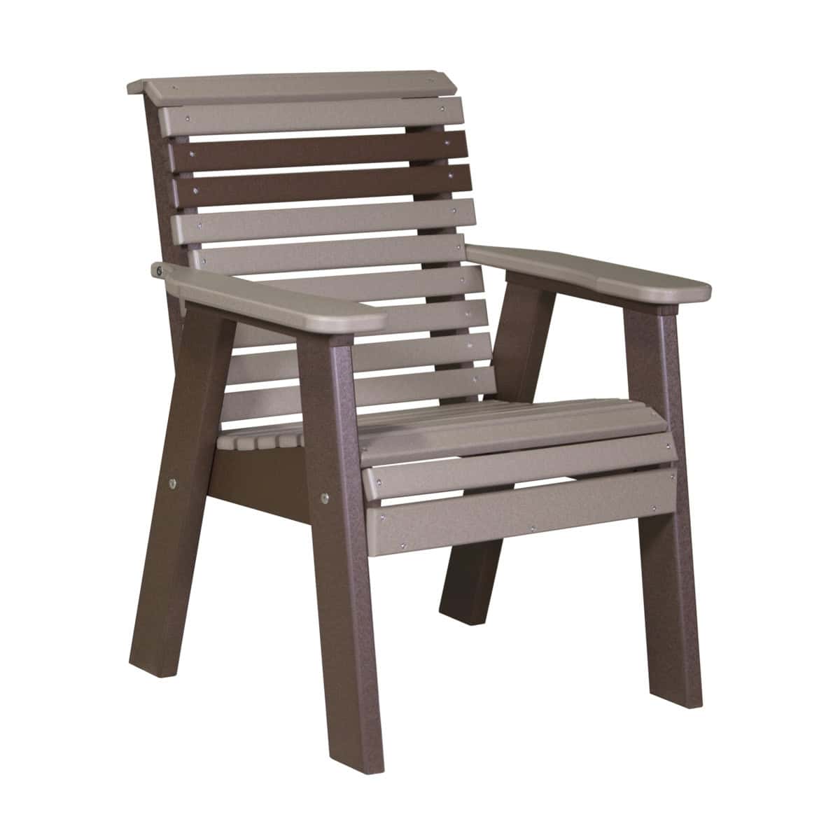 2ft and 4ft Plain Bench by LuxCraft Outdoor Glider 2ft / Weatherwood &amp; Chestnut Brown