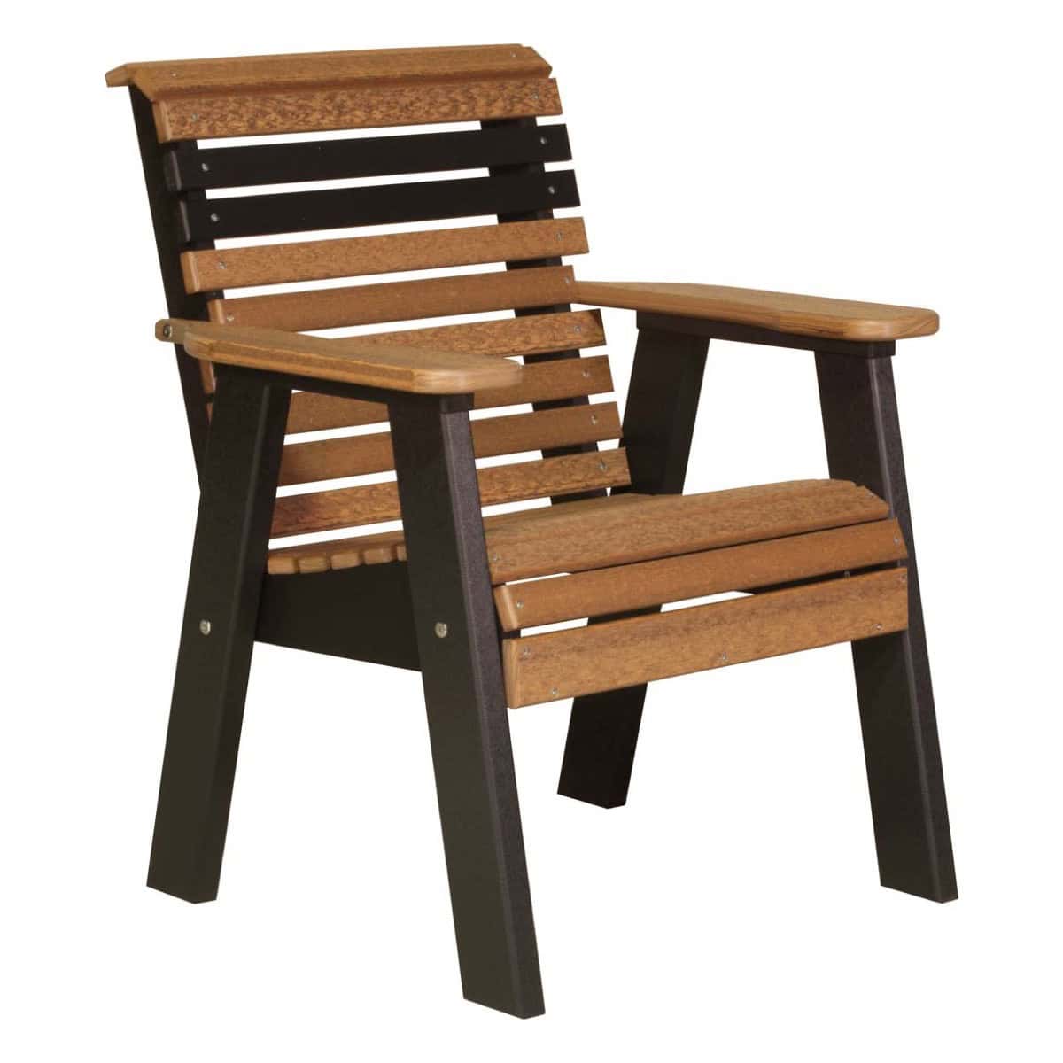 2ft and 4ft Plain Bench by LuxCraft Outdoor Glider 4ft / Antique Mahogany &amp; Black