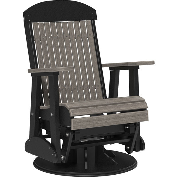 2ft Classic Swivel Glider Outdoor Glider Coastal Gray &amp; Black