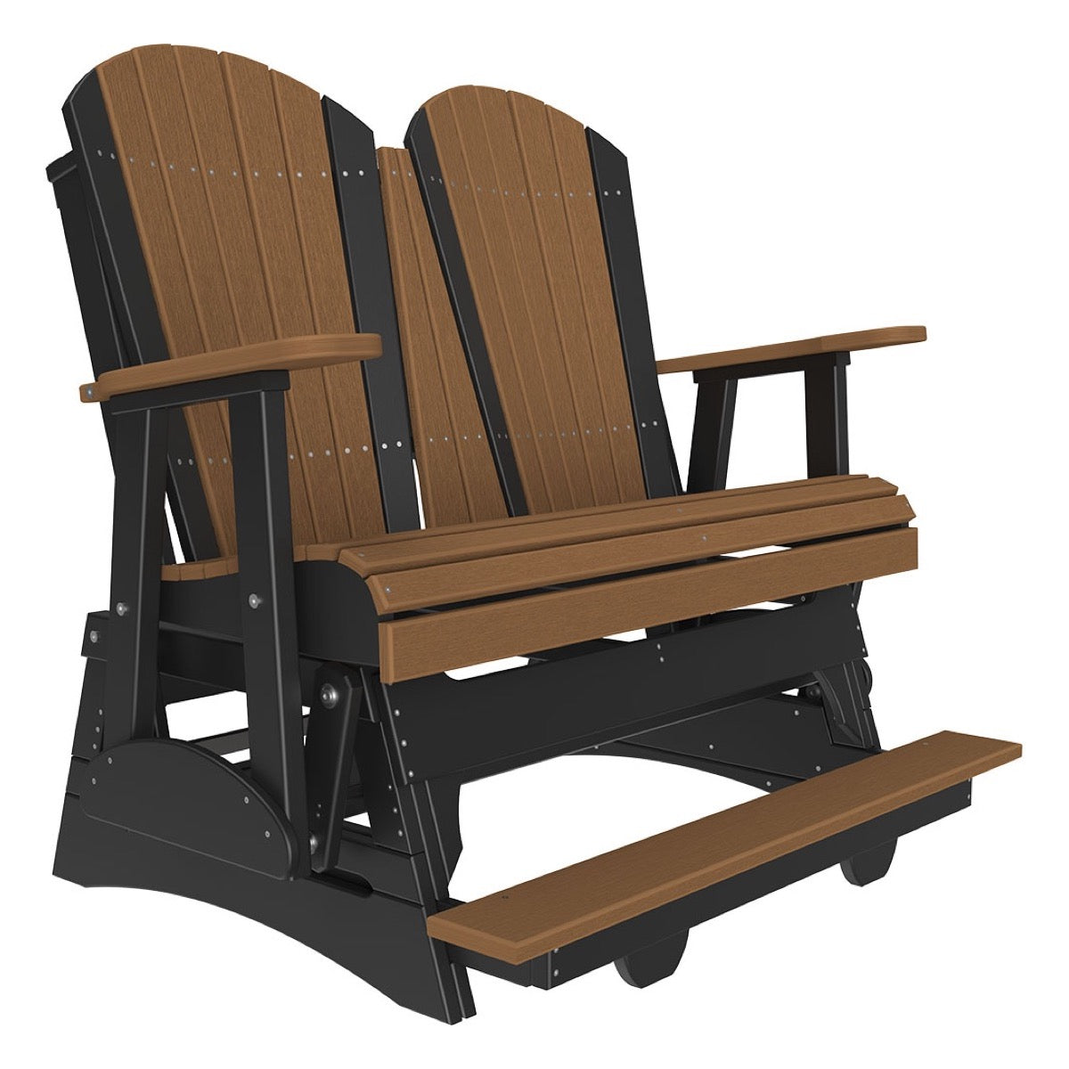 4' and 5' Adirondack Balcony Glider Outdoor Glider 4ft / Antique Mahogany &amp; Black