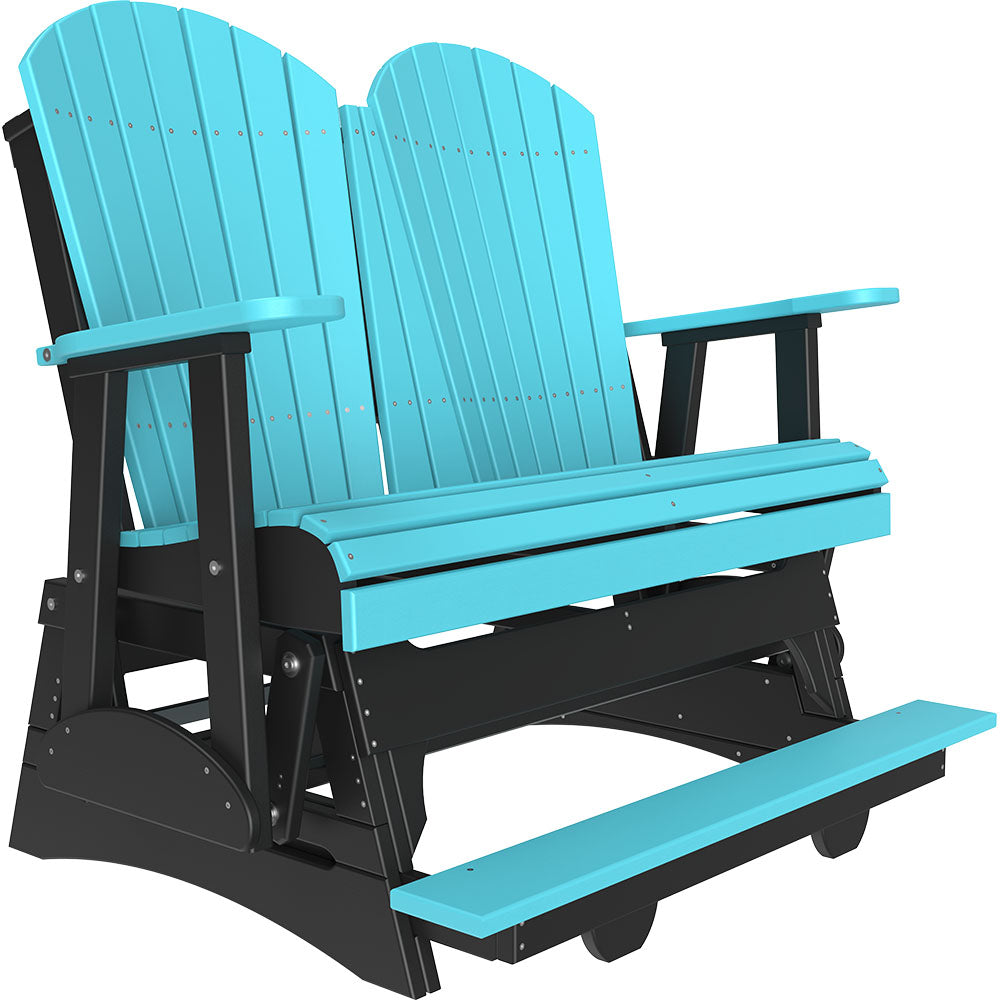 4' and 5' Adirondack Balcony Glider Outdoor Glider 4ft / Aruba Blue &amp; Black