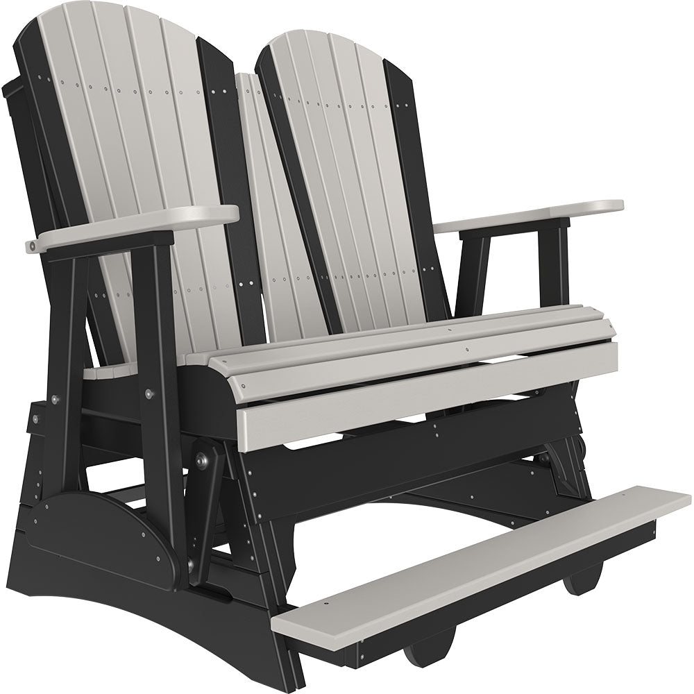 4' and 5' Adirondack Balcony Glider Outdoor Glider 4ft / Dove Gray &amp; Black