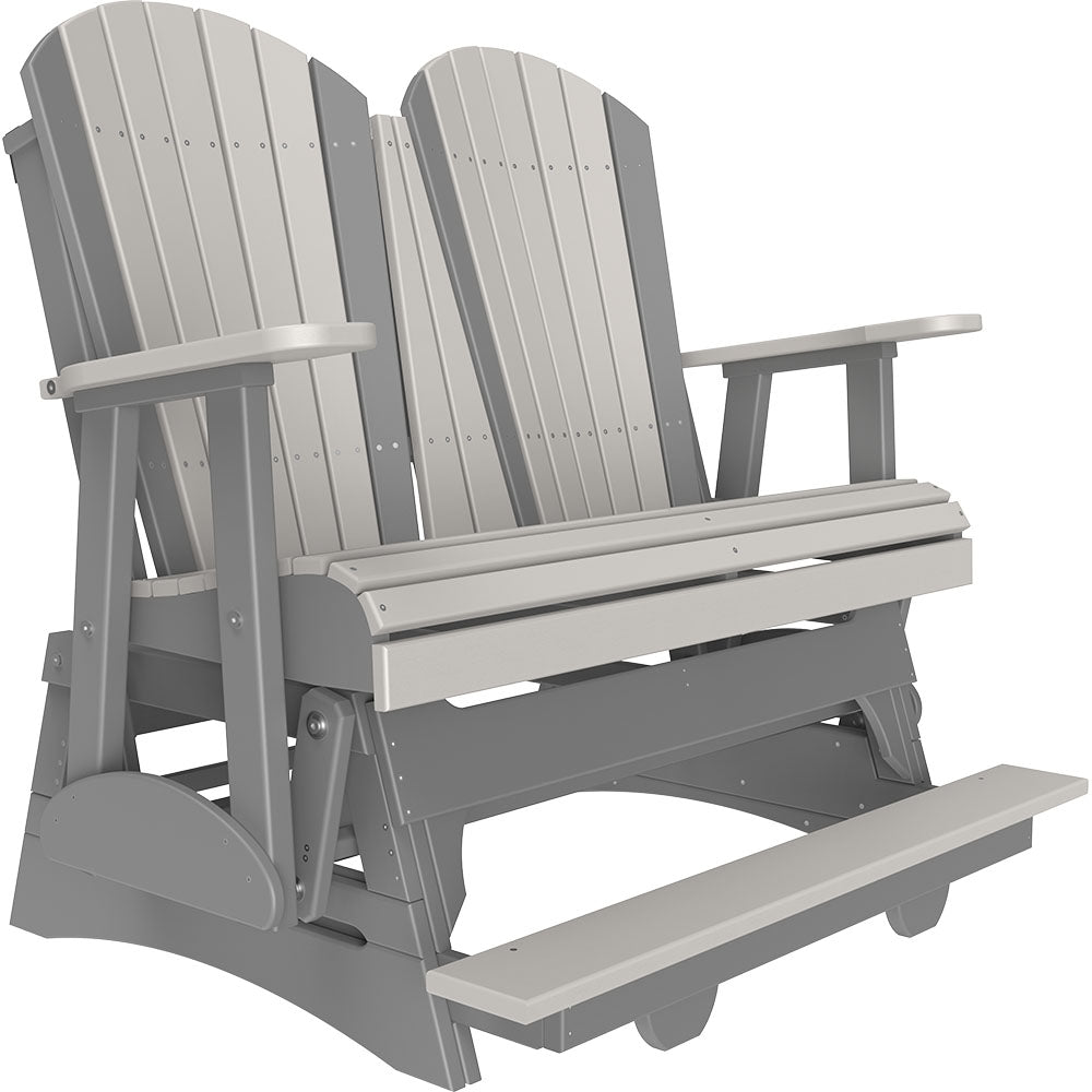4' and 5' Adirondack Balcony Glider Outdoor Glider 4ft / Dove Gray &amp; Slate