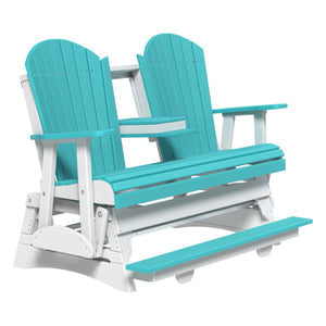 4' and 5' Adirondack Balcony Glider Outdoor Glider 5ft / Aruba Blue & White