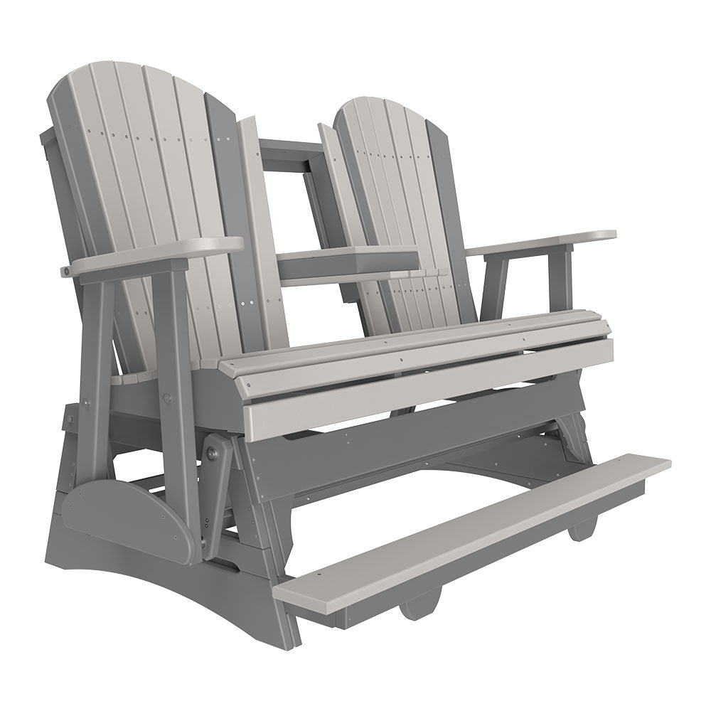 4' and 5' Adirondack Balcony Glider Outdoor Glider 5ft / Dove Gray &amp; Slate