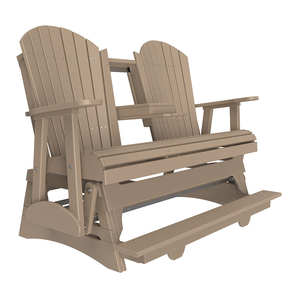 4' and 5' Adirondack Balcony Glider Outdoor Glider 5ft / Weatherwood