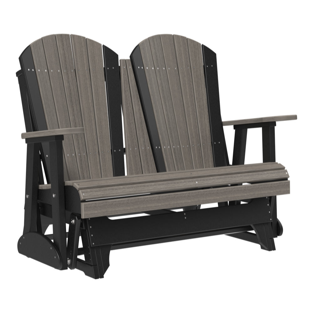 4 ft and 5ft Adirondack Glider Outdoor Glider 4ft / Coastal Gray &amp; Black
