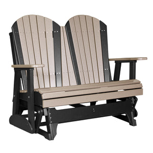 4 ft and 5ft Adirondack Glider Outdoor Glider 4ft / Weatherwood & Black