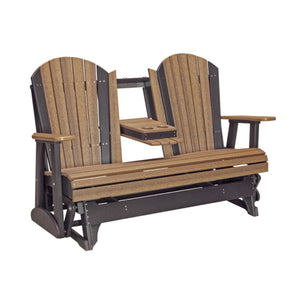 4 ft and 5ft Adirondack Glider Outdoor Glider 5ft / Antique Mahogany & Black