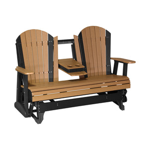 4 ft and 5ft Adirondack Glider Outdoor Glider 5ft / Cedar & Black