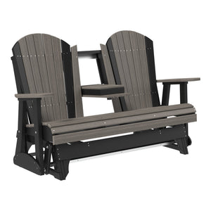 4 ft and 5ft Adirondack Glider Outdoor Glider 5ft / Coastal Gray & Black