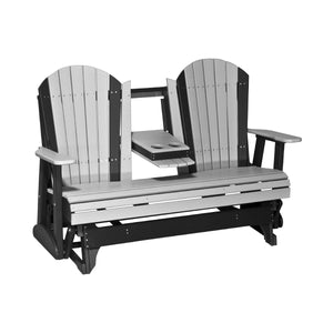 4 ft and 5ft Adirondack Glider Outdoor Glider 5ft / Dove Gray & Black