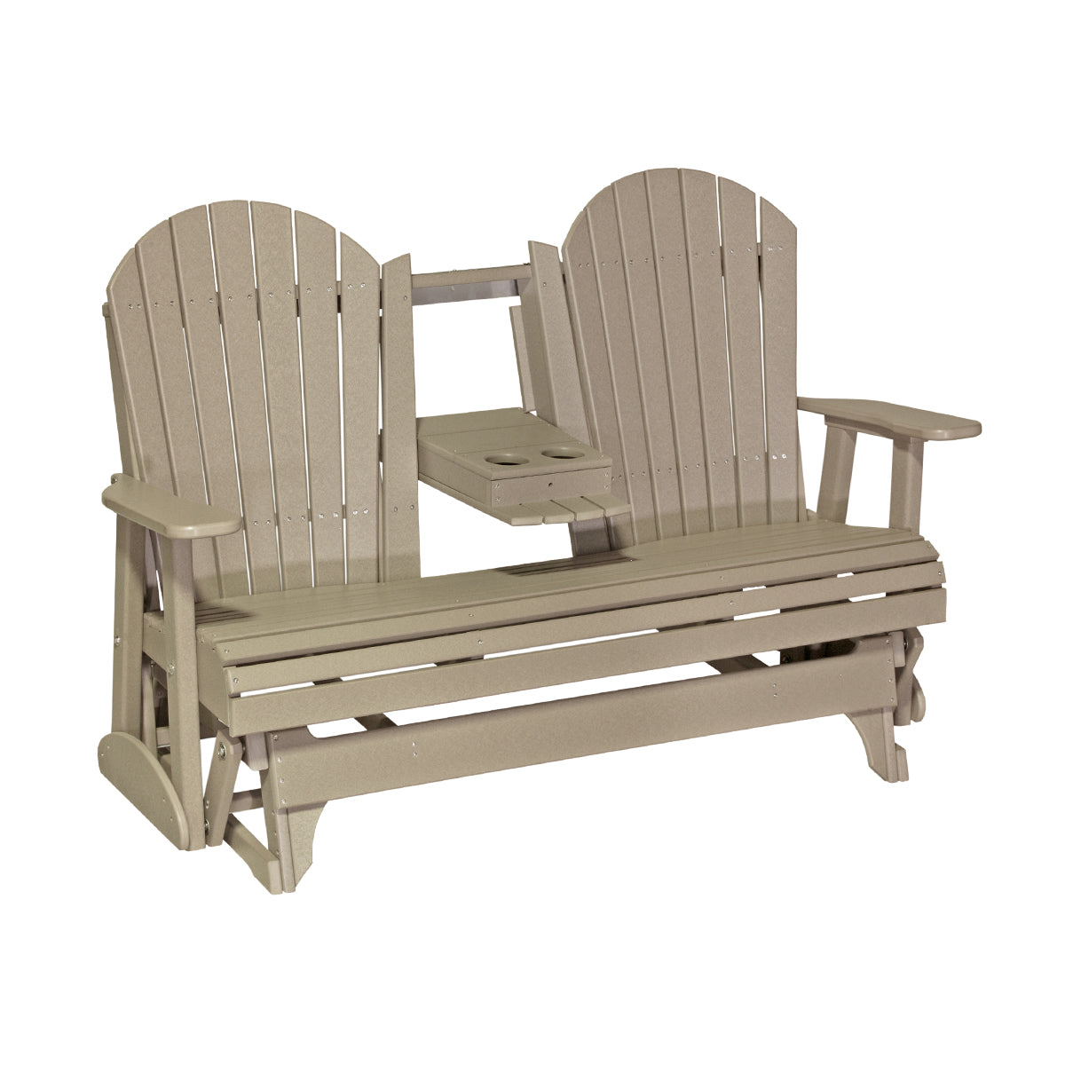 4 ft and 5ft Adirondack Glider Outdoor Glider 5ft / Weatherwood