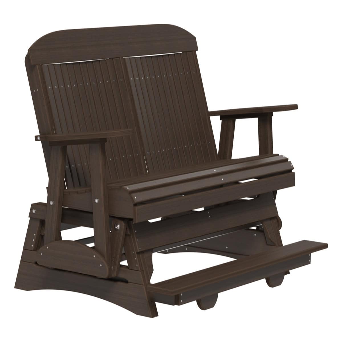 4ft and 5ft Classic Balcony Glider Outdoor Glider 4ft / Brazilian Walnut &amp; Black