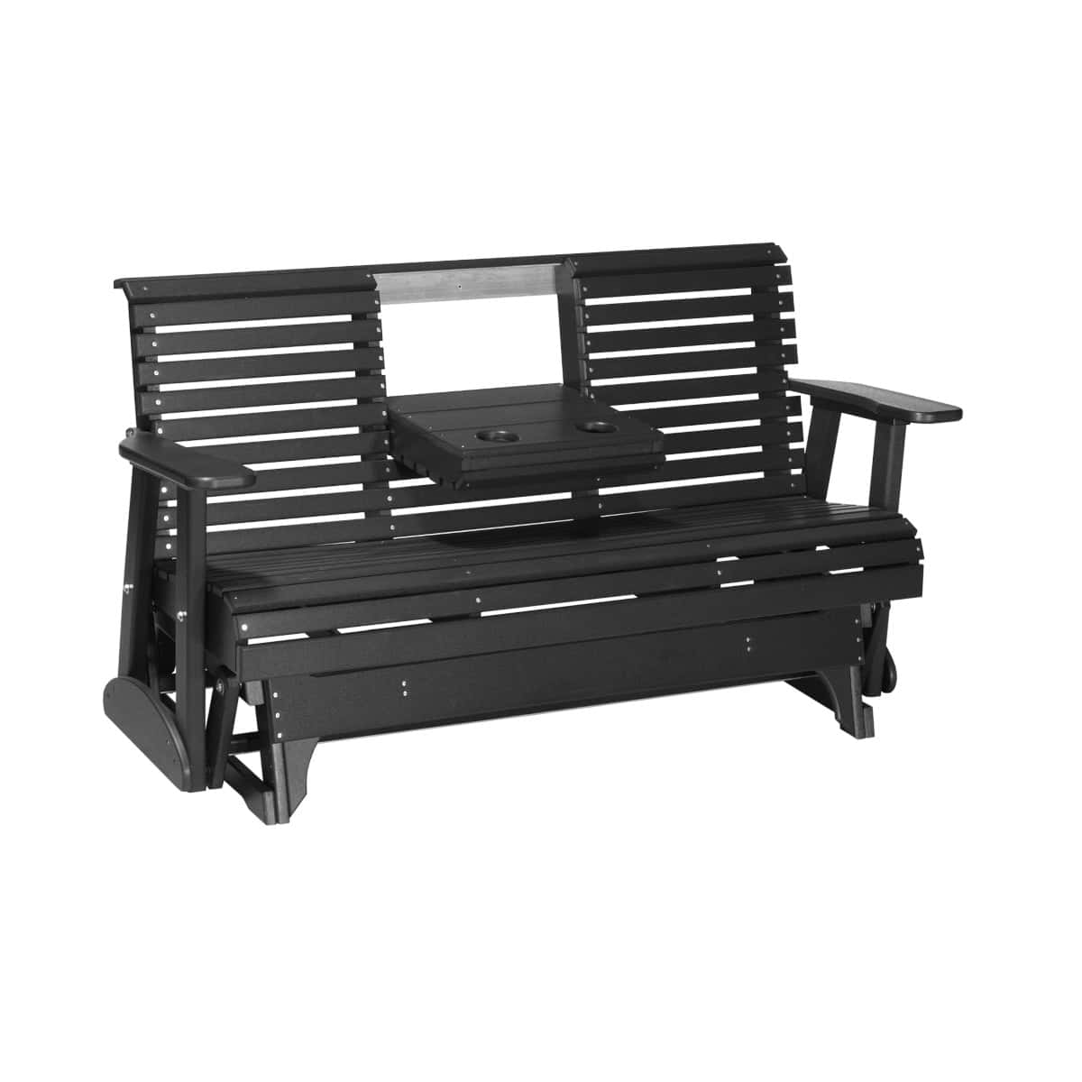 5ft Plain Poly Glider Chair Outdoor Glider 5ft / Black
