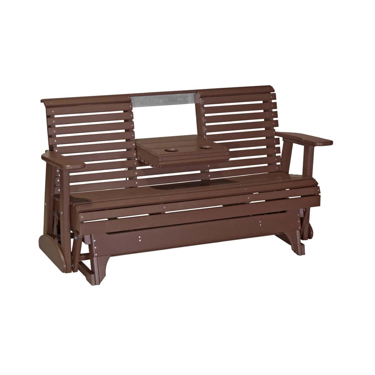 5ft Plain Poly Glider Chair Outdoor Glider 5ft / Chestnut Brown