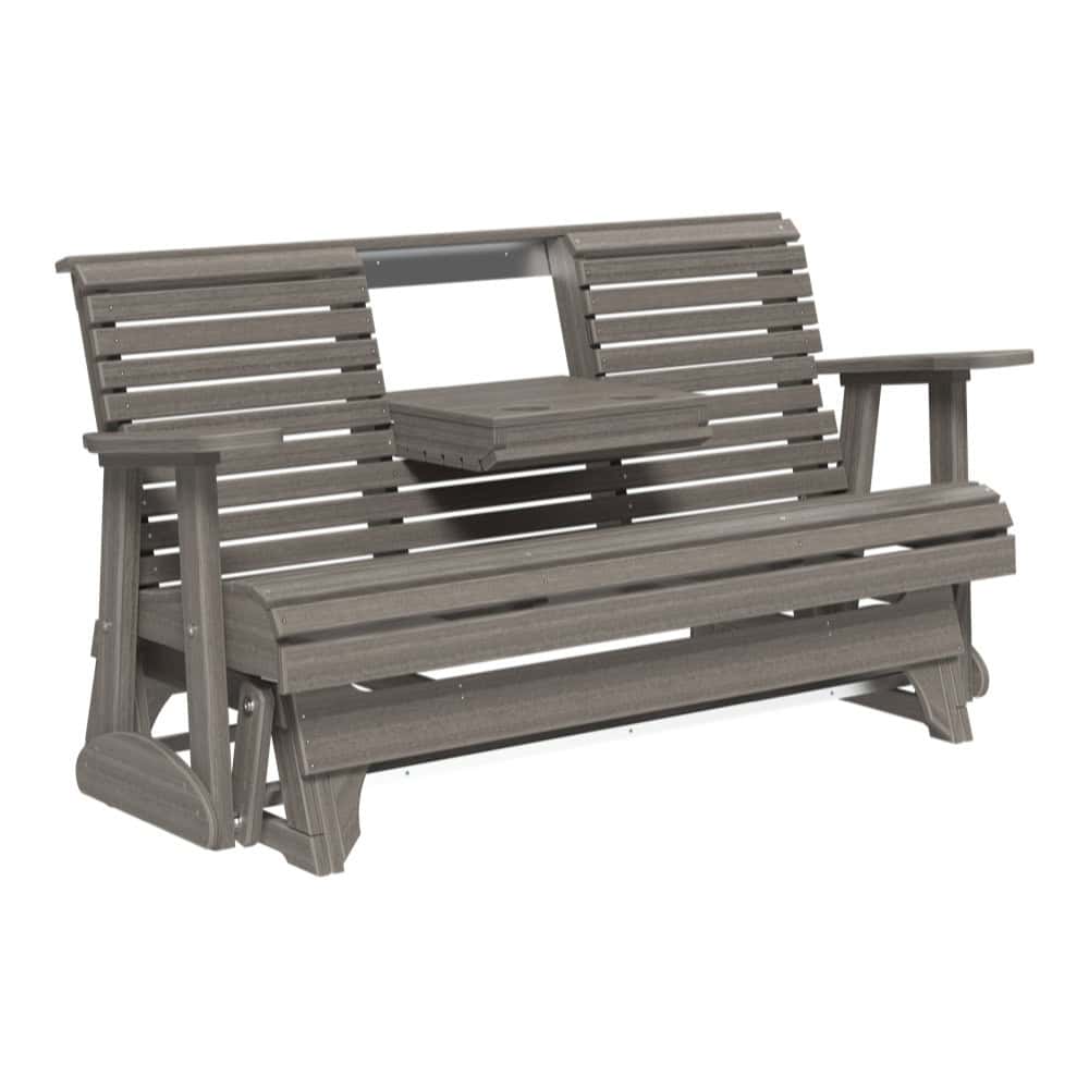 5ft Plain Poly Glider Chair Outdoor Glider 5ft / Coastal Gray