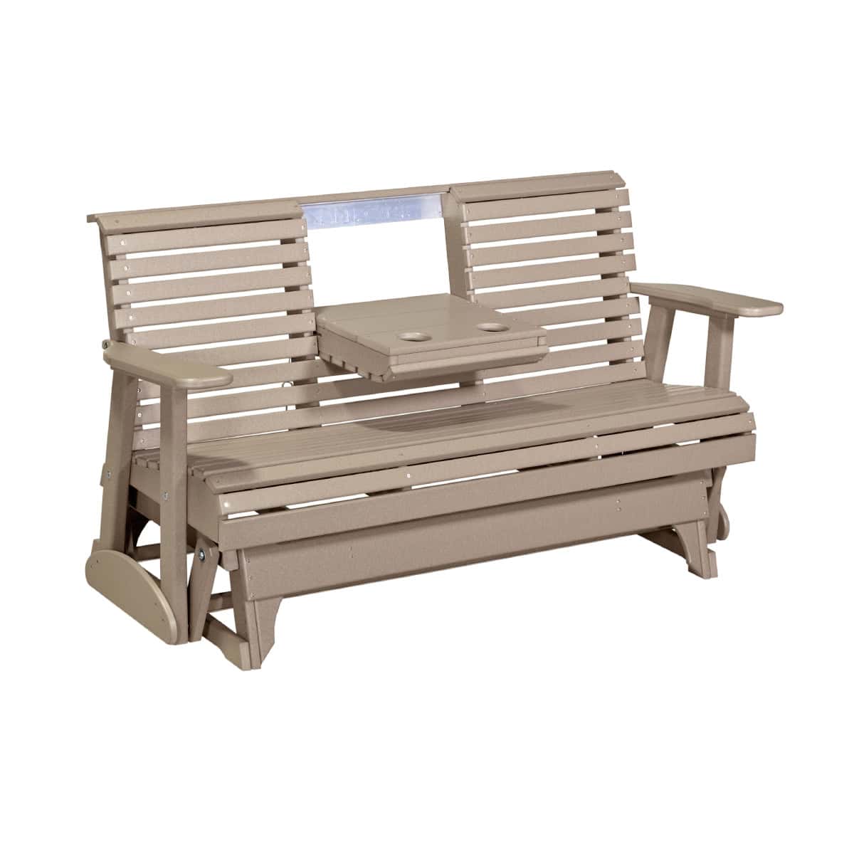 5ft Plain Poly Glider Chair Outdoor Glider 5ft / Weatherwood