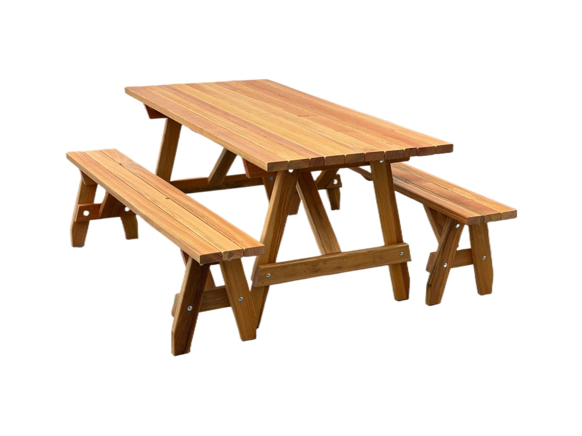 6' Picnic Table &amp; Benches – Durable Outdoor Seating Picnic Bench
