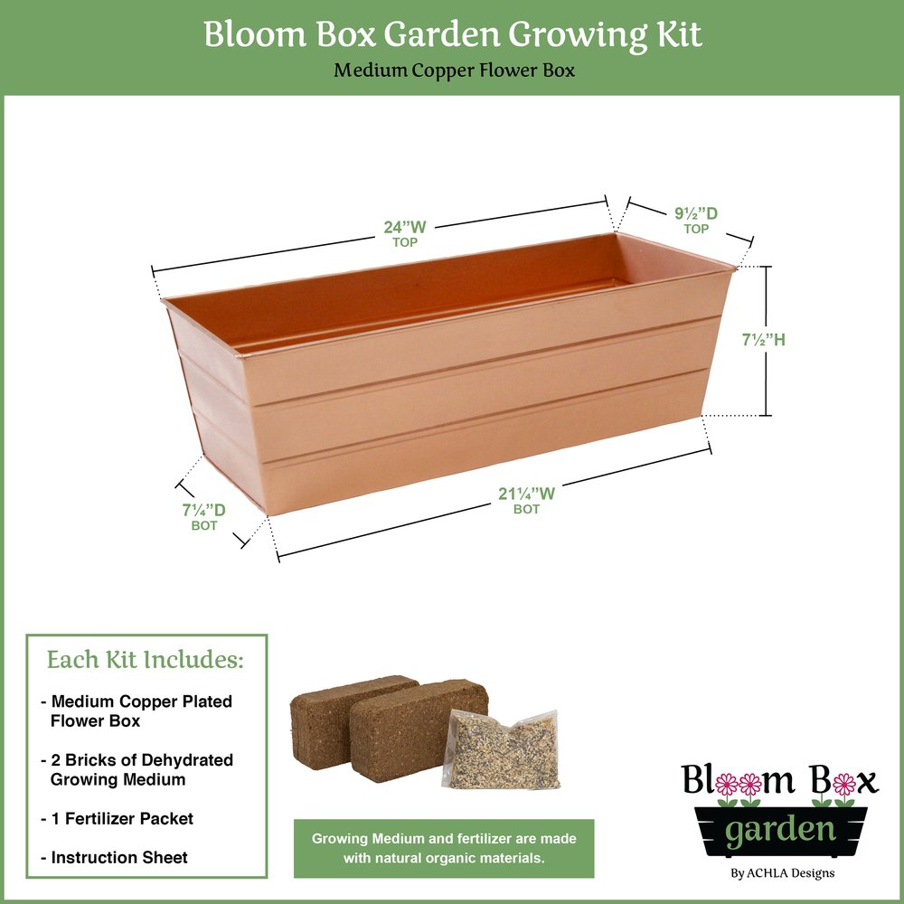 Medium White Bloom Box Garden Growing Kit with Clamp-On Brackets – A Versatile and Stylish Gardening Solution Achla Designs