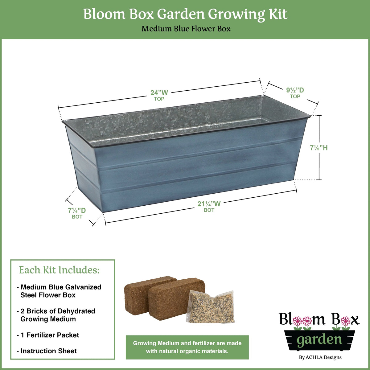 Bloom Box Garden Growing Kit, Medium White with Brackets for 2 x 6 Railings Achla Designs