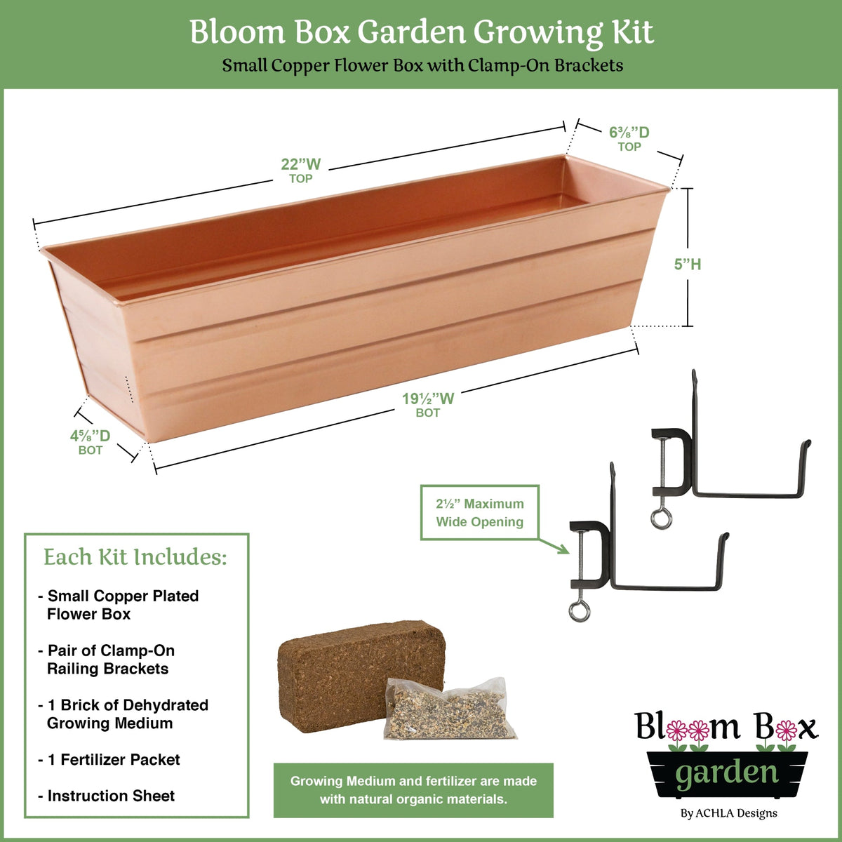 Bloom Box Garden Growing Kit with Wall Brackets Achla Designs