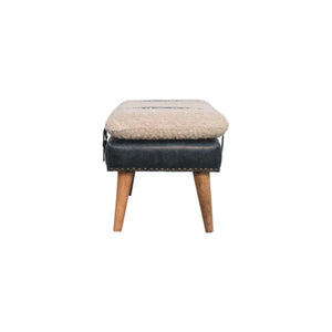 Boucle x Olive Green Leather Bench Bench