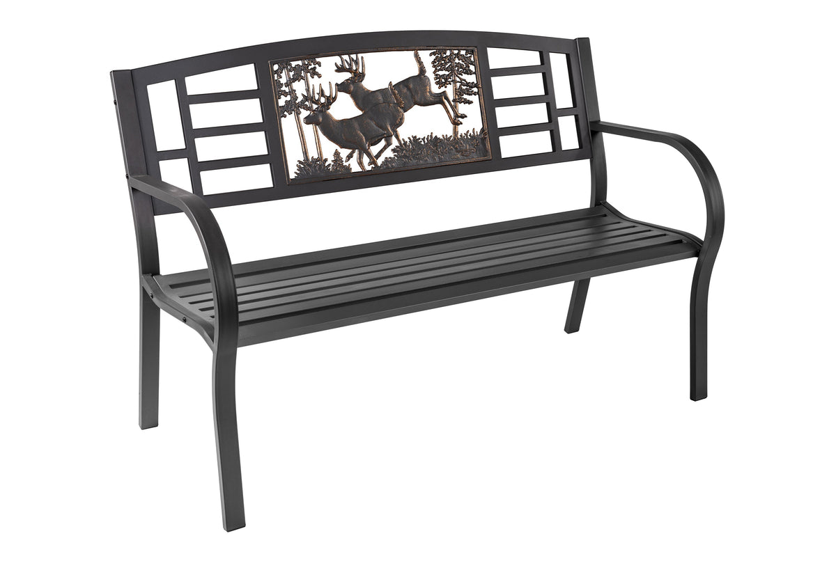 Bucks Gray Steel Bench outdoor furniture