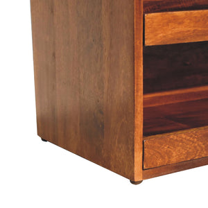 Buffalo Hide Pull out Chestnut Shoe Storage Bench Bench
