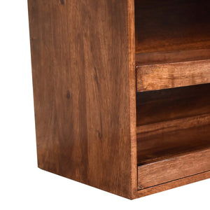 Buffalo Hide Pull Out Honey Caramel Shoe Storage Bench Bench