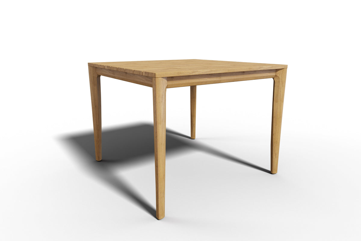 Cateline 39-inch Square Teak Outdoor Dining Table with Umbrella Hole Outdoor Table