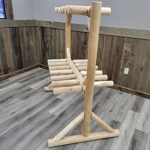 Cedar Log Ski Storage Rack Lounge Chair