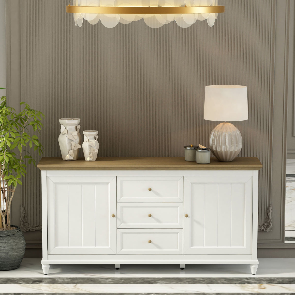 Chenon Sideboard - White &amp; Brown Susan