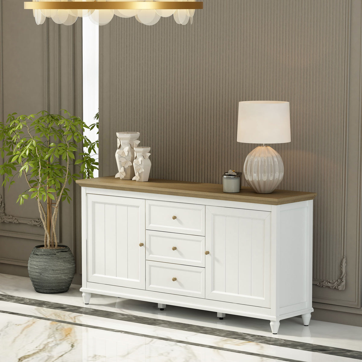 Chenon Sideboard - White &amp; Brown Susan