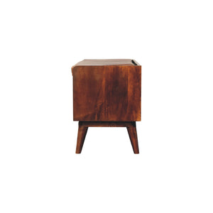 Chestnut Bench with Brown Leather Seatpad Bench