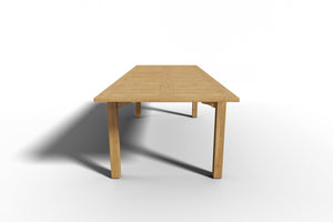 Clarisse Rectangular Teak Outdoor Dining Table with Built-In Extension and Umbrella Hole Dining Table