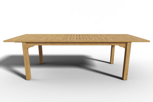 Clarisse Rectangular Teak Outdoor Dining Table with Built-In Extension and Umbrella Hole Dining Table