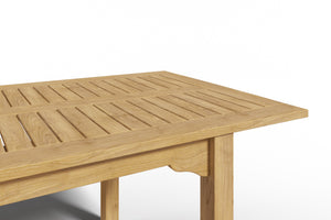 Clarisse Rectangular Teak Outdoor Dining Table with Built-In Extension and Umbrella Hole Dining Table