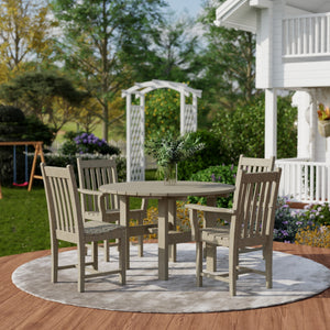Classic 5-Piece 46" Round Dining Set with Dining Chairs Dining Set