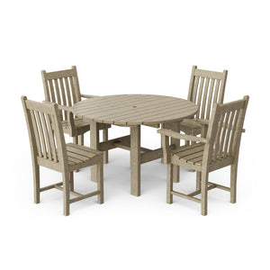 Classic 5-Piece 46" Round Dining Set with Dining Chairs Dining Set