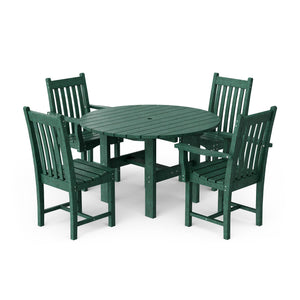 Classic 5-Piece 46" Round Dining Set with Dining Chairs Dining Set