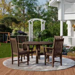 Classic 5-Piece 46" Round Dining Set with Dining Chairs Dining Set