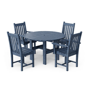 Classic 5-Piece 46" Round Dining Set with Dining Chairs Dining Set