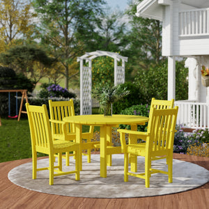 Classic 5-Piece 46" Round Dining Set with Dining Chairs Dining Set