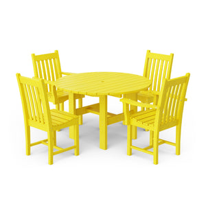 Classic 5-Piece 46" Round Dining Set with Dining Chairs Dining Set