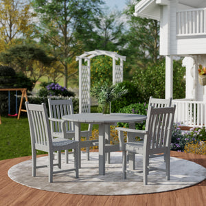Classic 5-Piece 46" Round Dining Set with Dining Chairs Dining Set